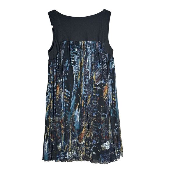 Vivienne Tam Sz XS Abstract Scoop Neck Shift Mini Dress Lined Artsy Flowy Modern - Picture 2 of 10